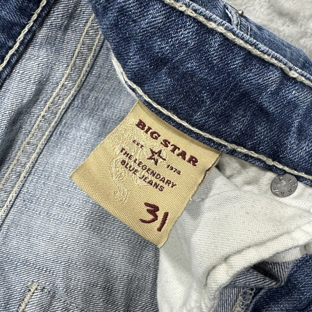 Big Star Jeans Womens 31 Blue Rikki Low Rise Fit Cropped Medium Wash Denim Logo - Picture 7 of 11